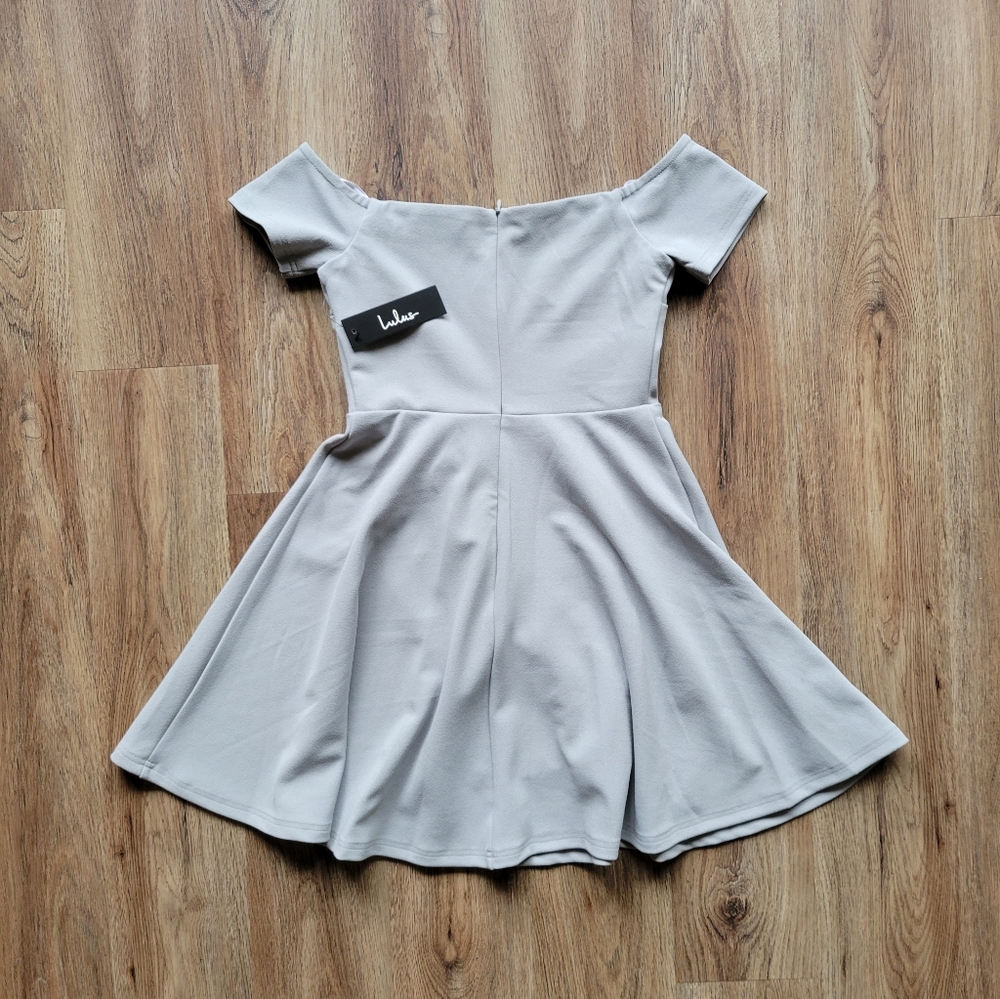 Lulus - Grey/Blue Skater Dress - Small